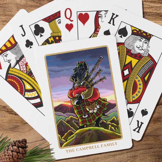 Scottish Terrier Bagpipes Christmas Custom Poker Cards (Creator Uploaded)