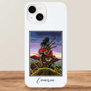 Scottish Terrier Bagpipes Kilt Dog Custom Name Case-Mate iPhone 14 Case