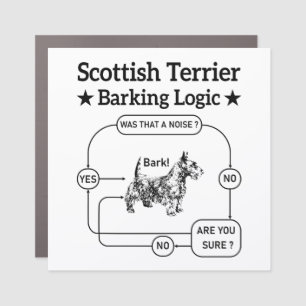 Scottish Terrier Barking Logic Funny Dog Sarcastic Car Magnet