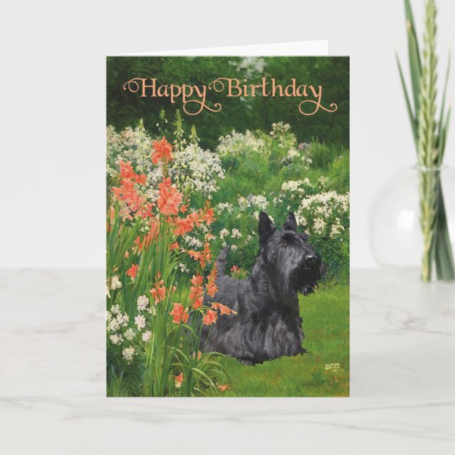 Scottish Terrier Birthday Card (Front)