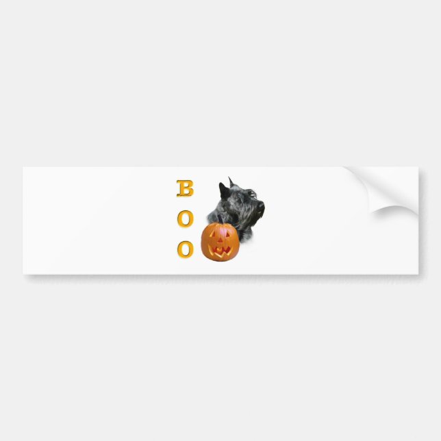 Scottish Terrier (black) Boo Bumper Sticker (Front)