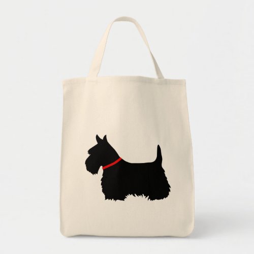 Scottish Terrier black cletic braid red colar Tote Bag