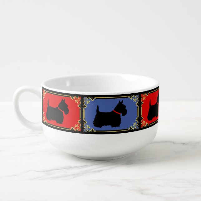 Scottish Terrier black dog highland cereal Soup Mu Soup Mug (Right)