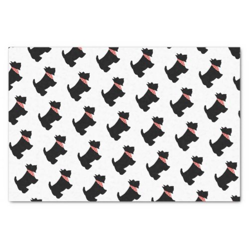 Scottish Terrier Black Scottie Dog Red Scarf Tissue Paper