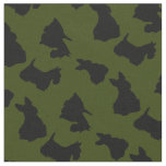 Scottish Terrier black silhouette, Odee green Fabric