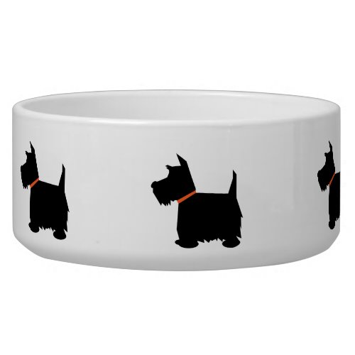 Scottish Terrier black silhouette pet dog bowl