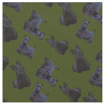 Scottish Terrier black sitting/standing/Odee green Fabric