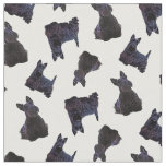 Scottish Terrier black sitting/standing/zaz PNG Fabric