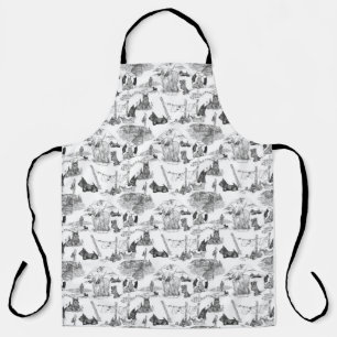 SCOTTISH Terrier Black Toile Apron