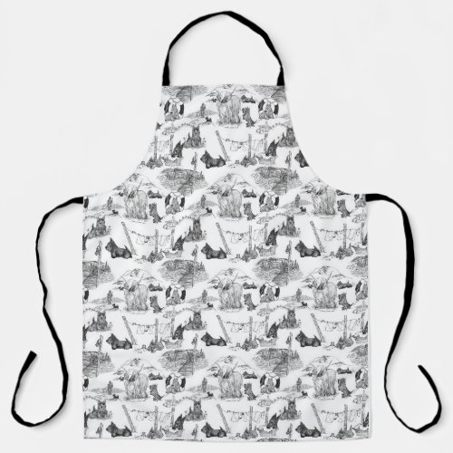 SCOTTISH Terrier Black Toile Apron