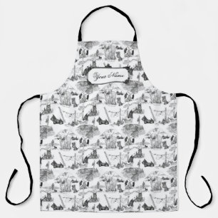 SCOTTISH Terrier Black Toile w/Custom Name Apron