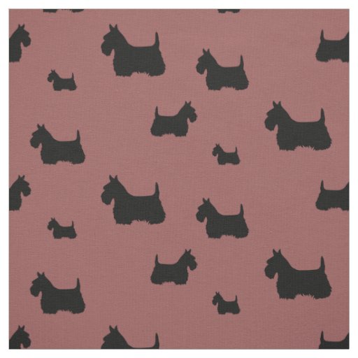 Scottish Terrier black/wheaten silhouette Fabric