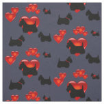 Scottish Terrier black/wheaten silhouette heart Fabric