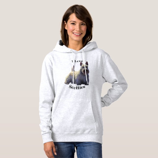 Scottish Terrier black/wheaten, sitting/standing Hoodie (Front Full)