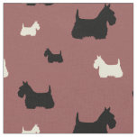 Scottish Terrier black/white silhouette Fabric