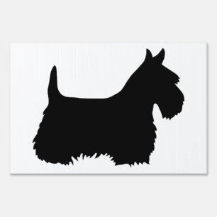 Scottish Terrier black/white silhouette Yard Sign