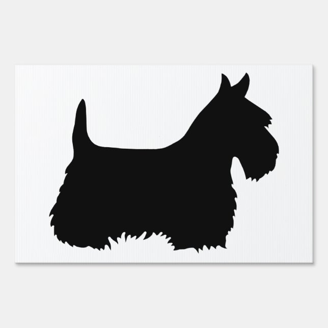 Scottish Terrier black/white silhouette Yard Sign (Front)