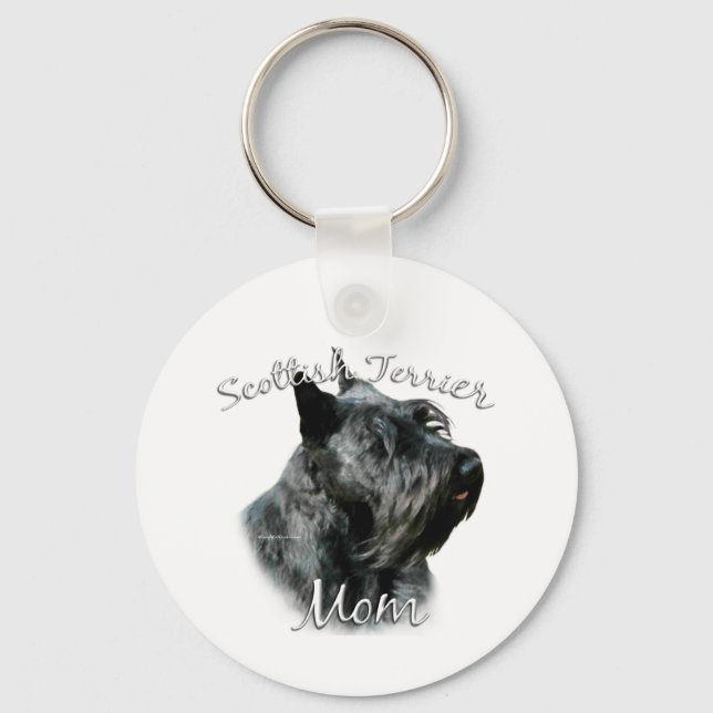 Scottish Terrier (blk) Mom 2 Keychain (Front)
