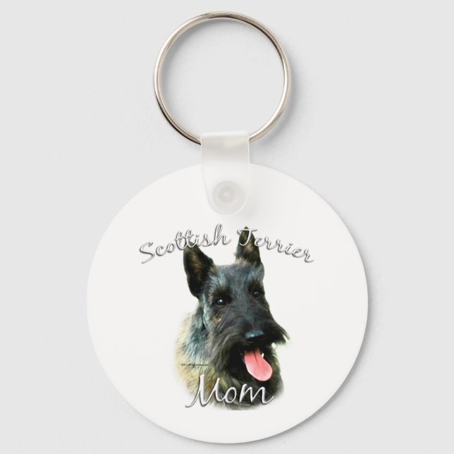 Scottish Terrier (brindle) Mom 2 Keychain (Front)