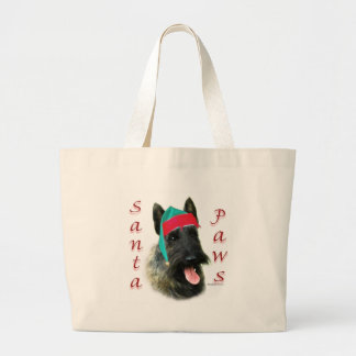 Scottish Terrier (brindle) Santa Paws Large Tote Bag