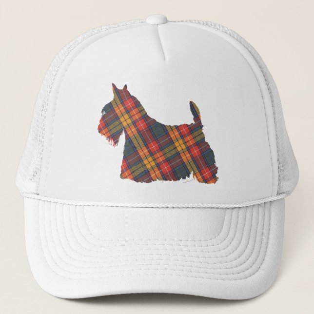 Scottish Terrier Buchanan Tartan Trucker Hat (Front)