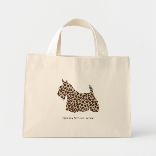 Scottish Terrier Cheetah Print Mini Tote Bag