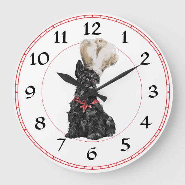 Scottish Terrier Chef Clock (Front)