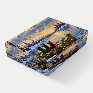 Scottish Terrier Christmas Boat Holiday Paperweight