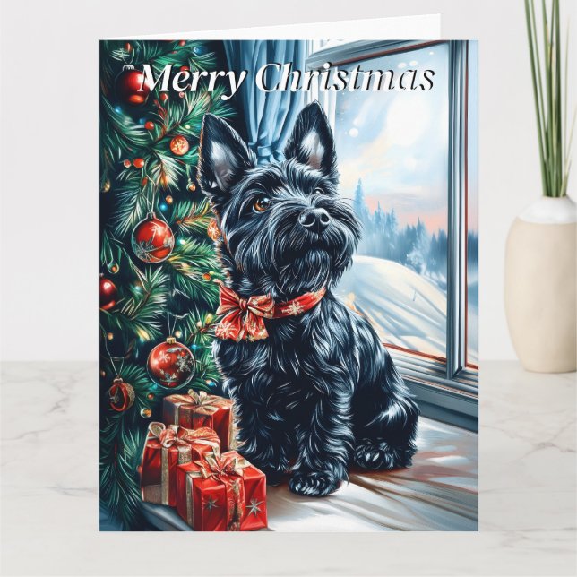 Scottish Terrier Christmas Card (Front)
