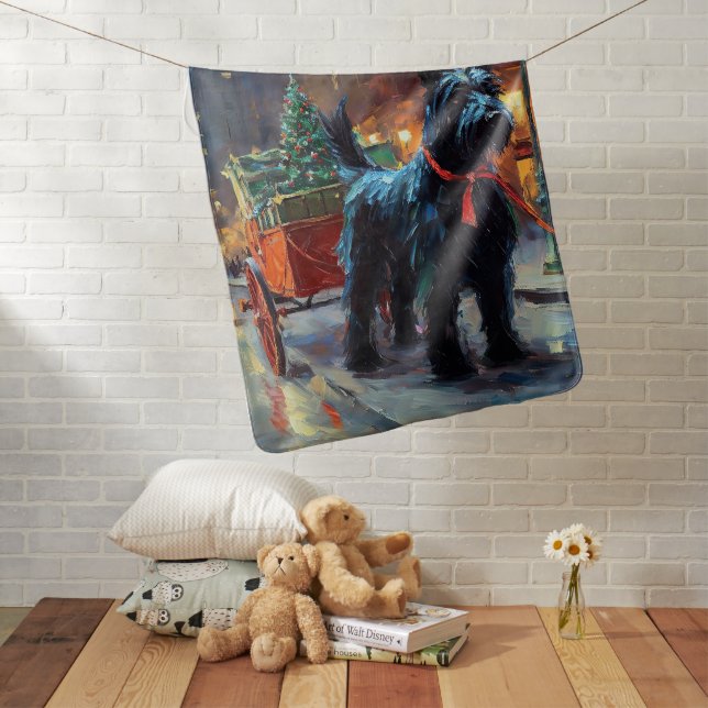 Scottish Terrier Christmas Festive Season  Baby Blanket (In Situ)