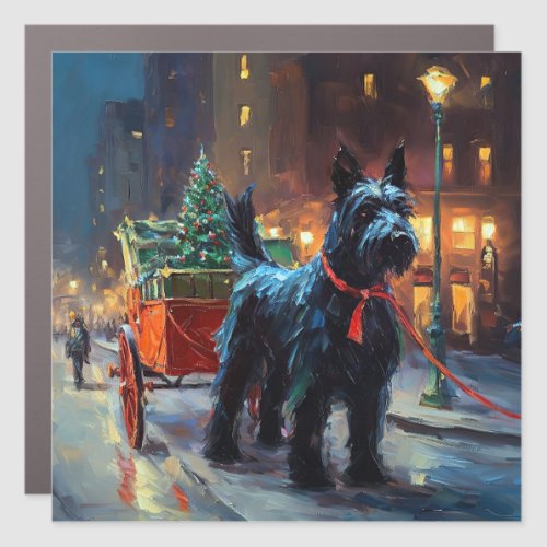 Scottish Terrier Christmas Festive Season  Car Magnet