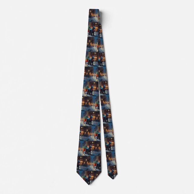 Scottish Terrier Christmas Festive Season  Neck Tie (Front)