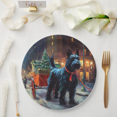 Scottish Terrier Christmas Festive Season  Paper Plates