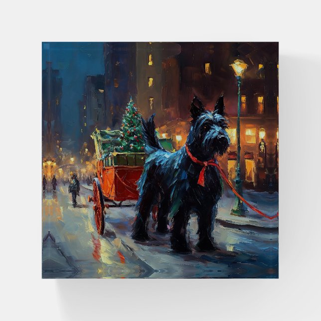 Scottish Terrier Christmas Festive Season  Paperweight (Front)