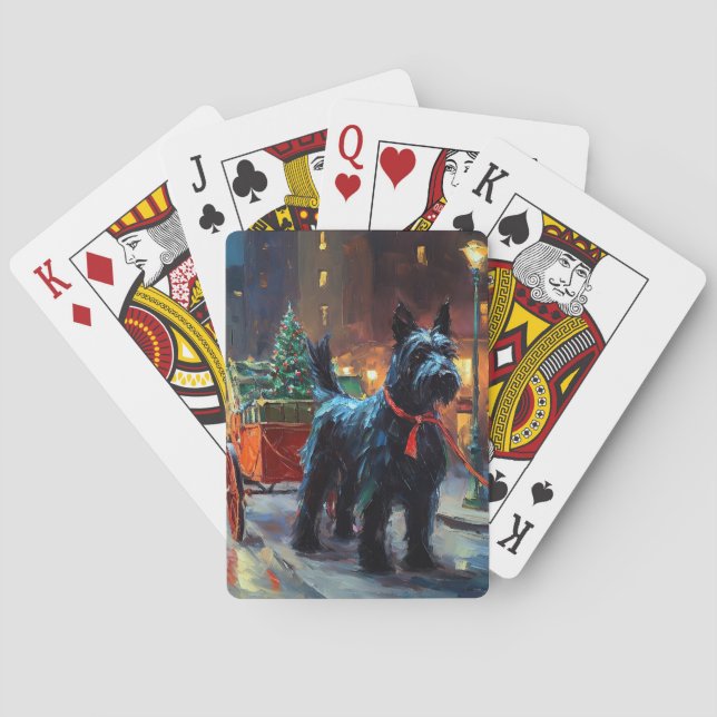 Scottish Terrier Christmas Festive Season  Poker Cards (Back)
