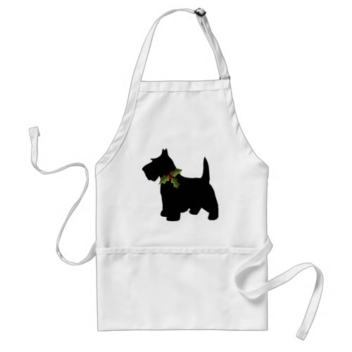 Scottish Terrier Christmas Fun Scottie Dog Adult Apron