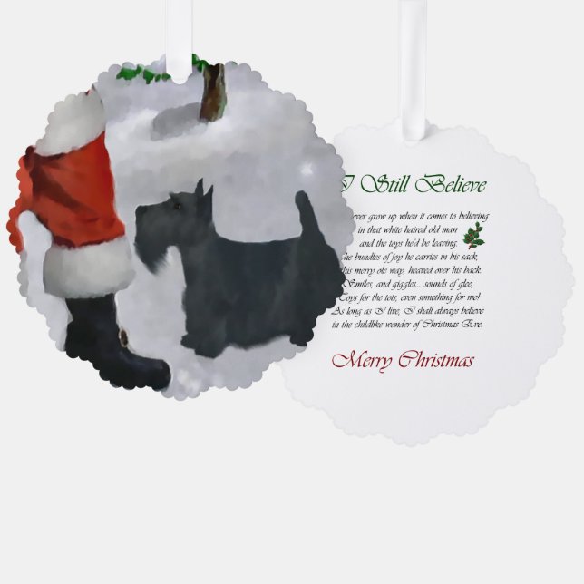 Scottish Terrier Christmas Gifts Ornament Card (Front/Back)