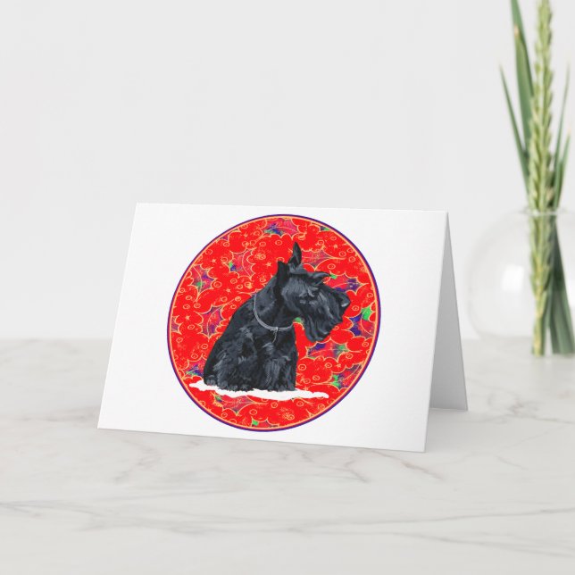 Scottish Terrier Christmas Holiday Card (Front)