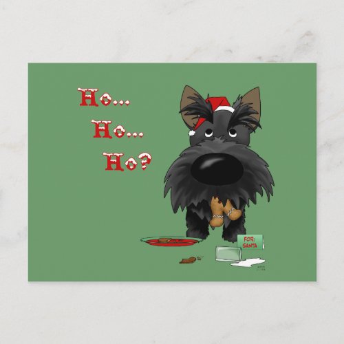 Scottish Terrier Christmas Holiday Postcard