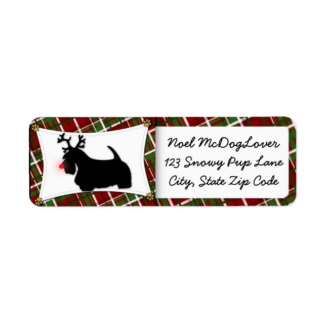 Scottish Terrier Christmas Label (Front)