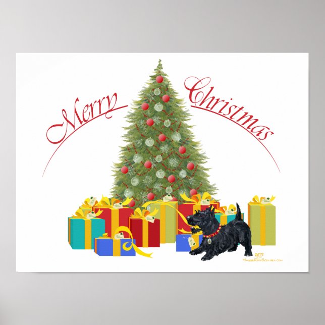 Scottish Terrier Christmas Poster (Front)