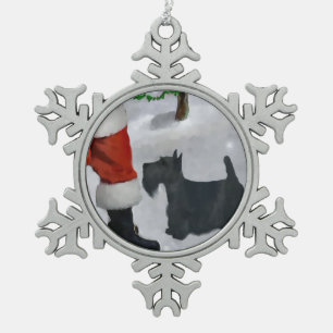 Scottish Terrier Christmas Snowflake Pewter Christmas Ornament