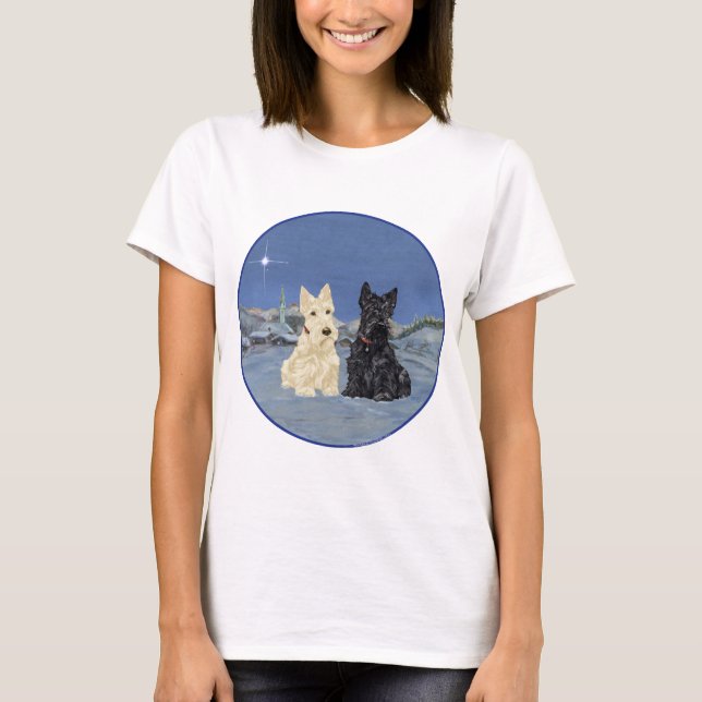 Scottish Terrier Christmas T-Shirt (Front)