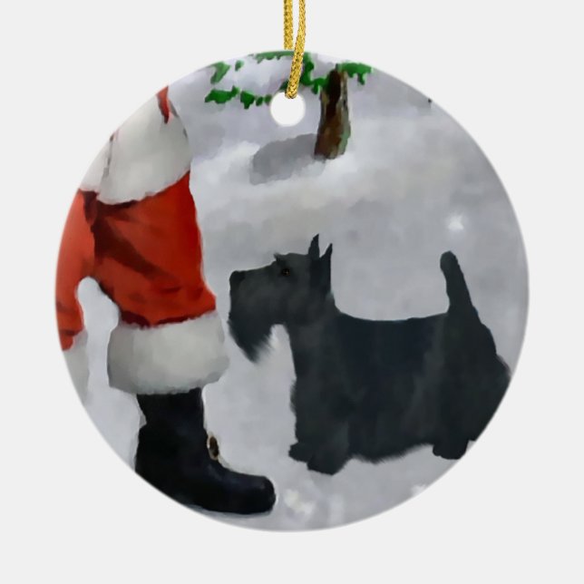 Scottish Terrier Christmas Tree Ornament (Front)