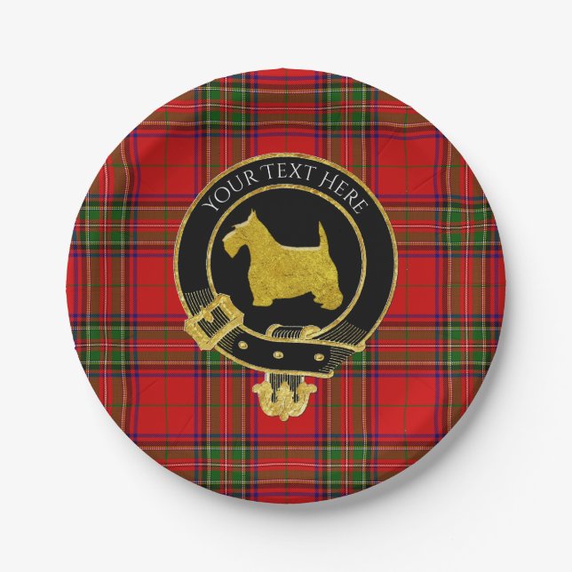 Scottish Terrier Clan Crest  Paper Plates (Front)