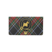 Scottish Terrier Clan Crest Tartan Checkbook Cover (Front)