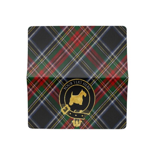 Scottish Terrier Clan Crest Tartan Checkbook Cover (Open)