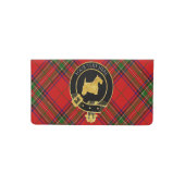 Scottish Terrier Clan Crest Tartan Checkbook Cover (Front)