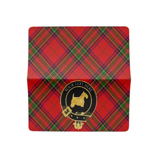 Scottish Terrier Clan Crest Tartan Checkbook Cover (Open)