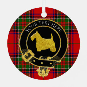 Scottish Terrier Clan Crest Tartan Metal Ornament